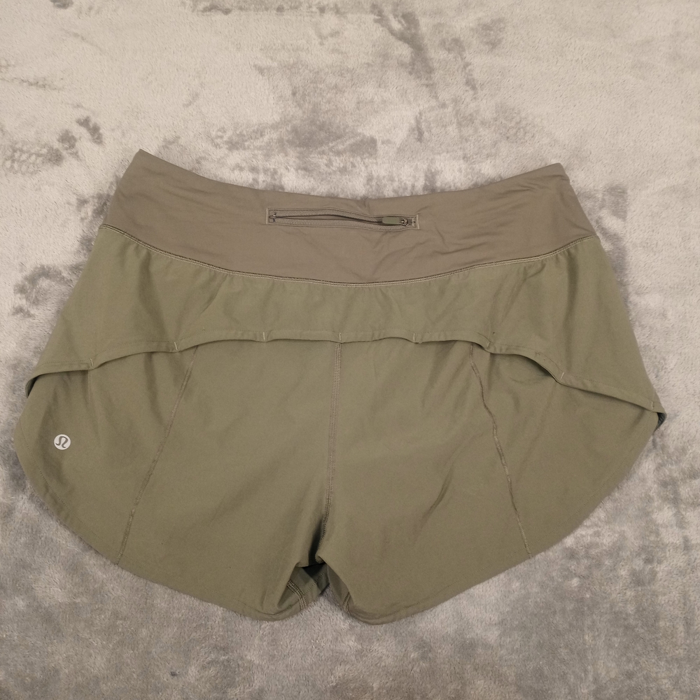 Lululemon Women's Olive Green Running Shorts Size 10 - Picture 2 of 12
